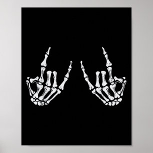 Poster Signe main Rocker Rock Skeleton Costume d'Hallowee