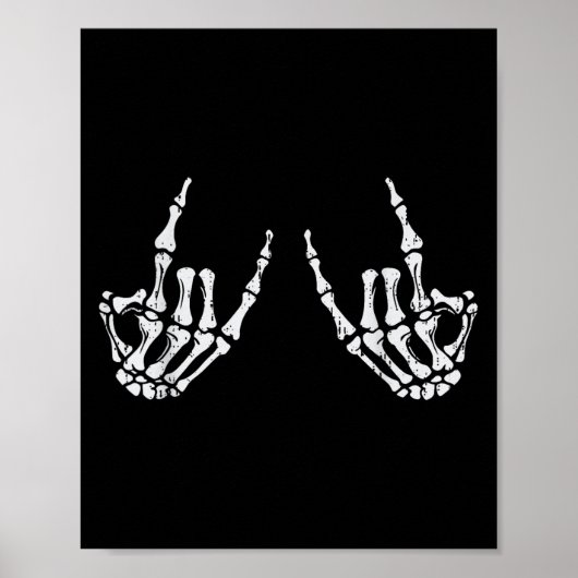 Poster Signe main Rocker Rock Skeleton Costume d'Hallowee (Devant)