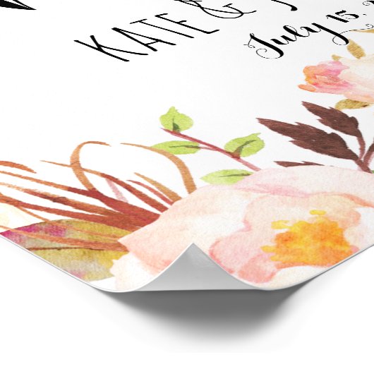 Poster signe mariage, accueil, douche, affiche, bannière (Coin)