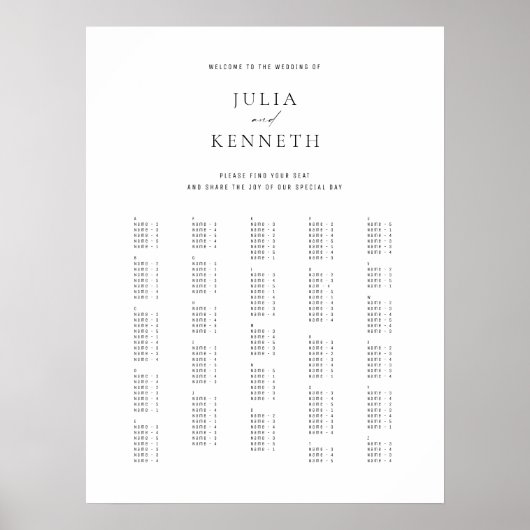 Poster Signe Mariage alphabétique classique (Devant)