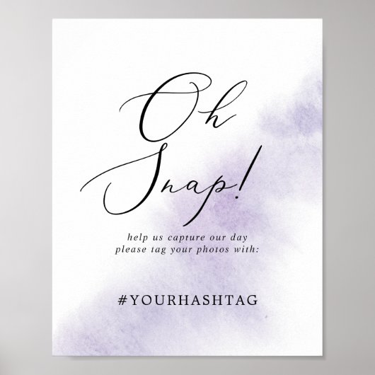 Poster Signe Mariage Aquarelle Purple Oh Snap (Devant)