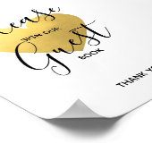Poster SIGNE mariage Black Gold Heart | SIGN GUEST BOOK (Coin)