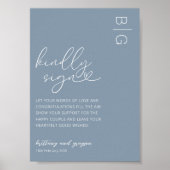 Poster Signe Mariage bleu Dusty (Devant)
