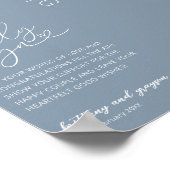 Poster Signe Mariage bleu Dusty (Coin)