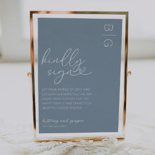 Poster Signe Mariage bleu Dusty