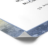 Poster Signe Mariage bleu et or débranché (Coin)