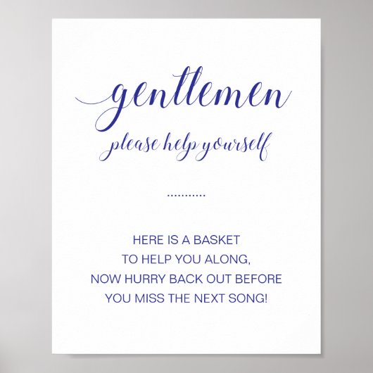 Poster SIGNE Mariage bleu Marine Mens Salle de Bains (Devant)