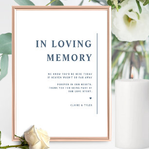 Poster Signe Mariage Bleu Mémoire Chic Minimaliste En Amo
