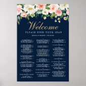 Poster SIGNE Mariage Bleu Or Marine (Devant)