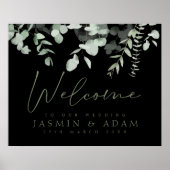 Poster SIGNE Mariage Boho Green Black Eucalyptus (Devant)