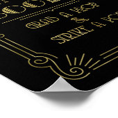 Poster Signe Mariage Booth Gold Black Art Deco (Coin)