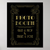 Poster Signe Mariage Booth Gold Black Art Deco (Devant)