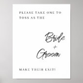 Poster Signe mariage Confetti Toss - Simplement Élégant (Devant)