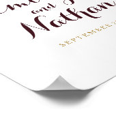 Poster SIGNE Mariage D'ACCUEIL BOURMANDE Parties scintill (Coin)