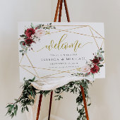 Poster SIGNE Mariage D'ACCUEIL Floral Bourgogne