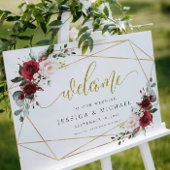 Poster SIGNE Mariage D'ACCUEIL Floral Bourgogne