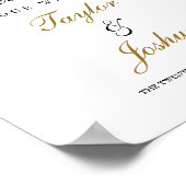 Poster SIGNE Mariage D'ACCUEIL OR FEUILLE D'Aquarelle (Coin)