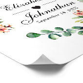 Poster SIGNE Mariage DE Bienvenue couronne verte | (Coin)