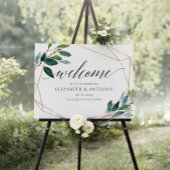 Poster SIGNE Mariage de bienvenue géométrique feuille