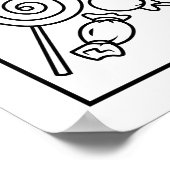 Poster SIGNE Mariage de buffet de bonbons noir et blanc (Coin)