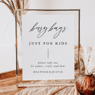 Poster Signe Mariage de calligraphie Enfants Busy