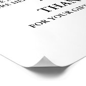 Poster SIGNE Mariage de carte et de Merci cadeau minimali (Coin)