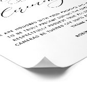 Poster Signe Mariage de cérémonie blanc chic et débranché (Coin)