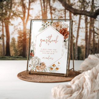 Poster Signe Mariage de coucher de soleil floral modifiab