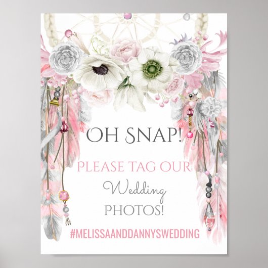 Poster SIGNE Mariage de Dream Catcher Tribal Boho (Devant)