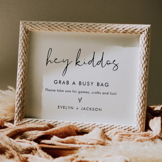 Poster SIGNE Mariage DE Sac Busy POUR LES ENFANTS STELLA