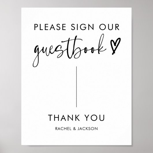 Poster Signe Mariage de script Boho moderne (Devant)