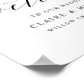 Poster Signe Mariage de script de calligraphie de bienven (Coin)