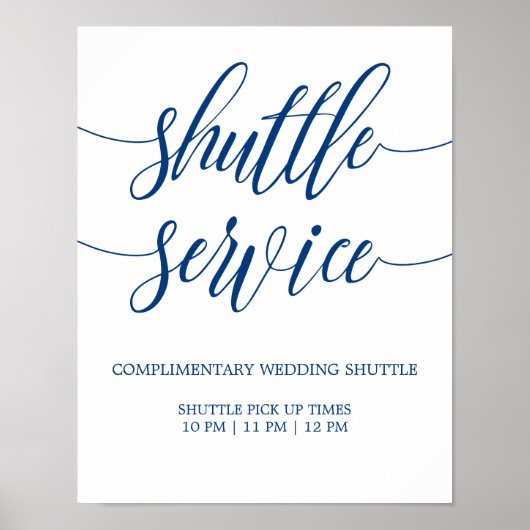 Poster Signe Mariage de service de navette Marine Blue Ca (Devant)