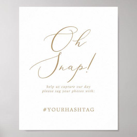 Poster Signe Mariage Delicate Gold Oh Snap (Devant)