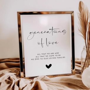 Poster Signe Mariage des générations d'amour moderne