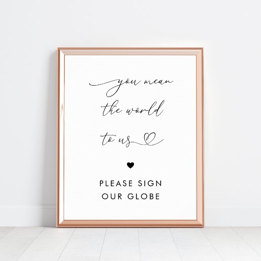 Poster Signe Mariage du Heart Globe pour nous