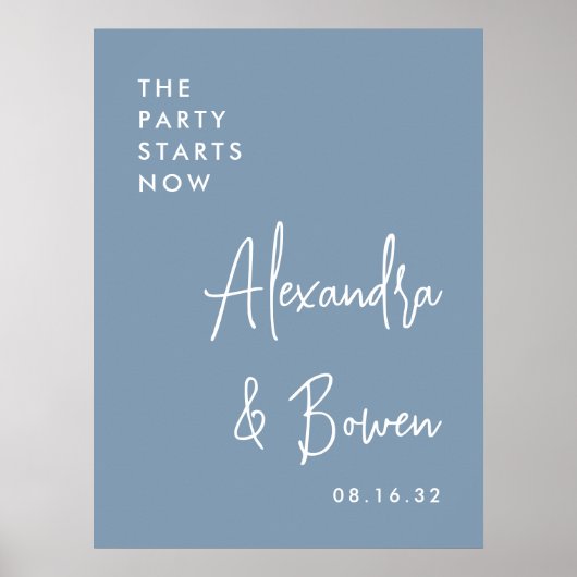 Poster Signe Mariage du Parti | Dusty Blue (Devant)