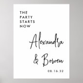 Poster Signe Mariage du Parti | Noir et blanc (Devant)