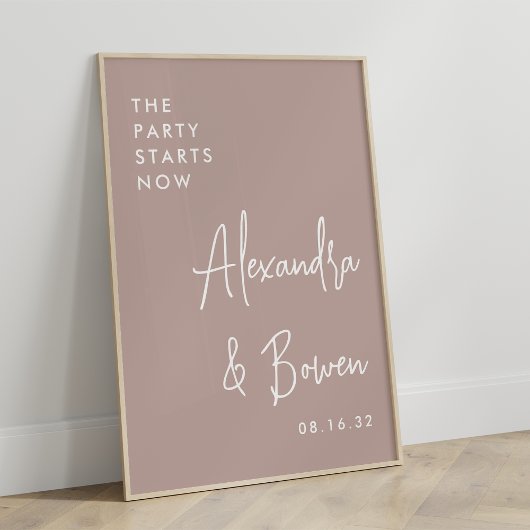 Poster Signe Mariage du Parti | Rose Taupe