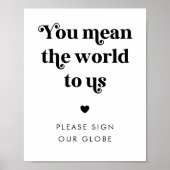 Poster Signe Mariage du Retro Globe (Devant)