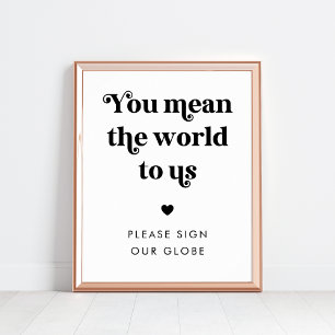 Poster Signe Mariage du Retro Globe
