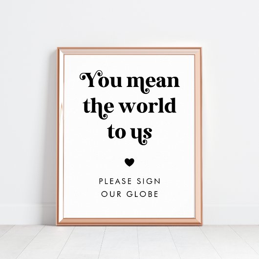 Poster Signe Mariage du Retro Globe