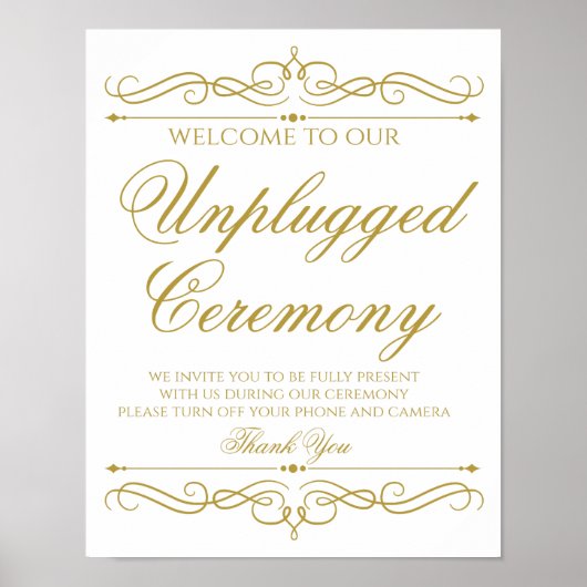 Poster SIGNE MARIAGE | Élégante calligraphie à spirale or (Devant)