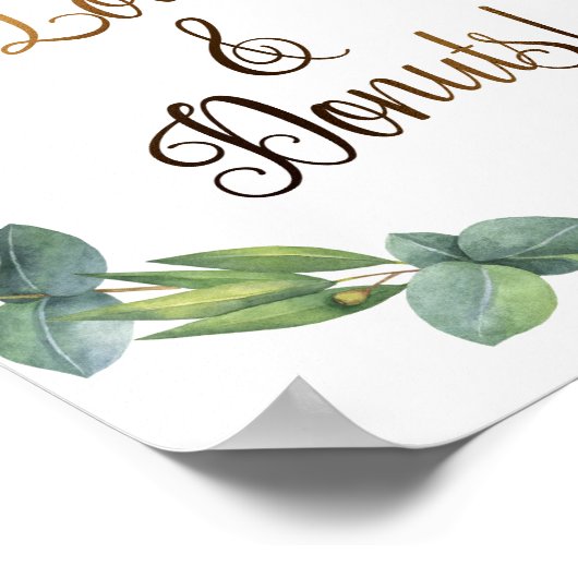 Poster Signe mariage Eucalyptus pour beignets (Coin)