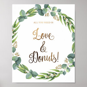 Poster Signe mariage Eucalyptus pour beignets