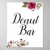 Poster SIGNE Mariage Fleurs Bourgogne Bar Donut (Devant)