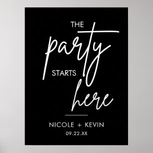 Poster Signe Mariage imprimable Commence ici Moderne