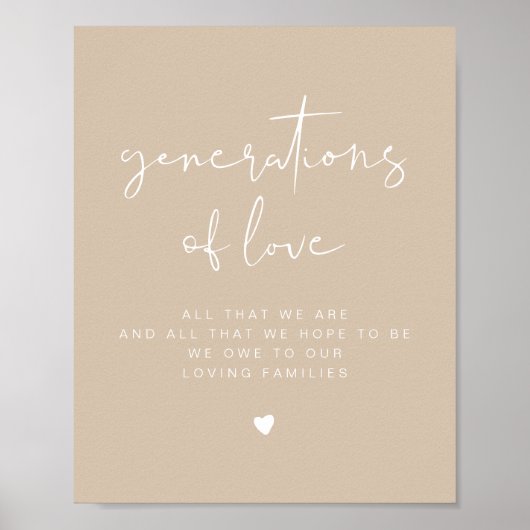 Poster SIGNE Mariage INDIE Boho Beige Generations of Love (Devant)