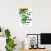 Poster Signe Mariage latéral de la palme tropicale (Bureau à domicile)