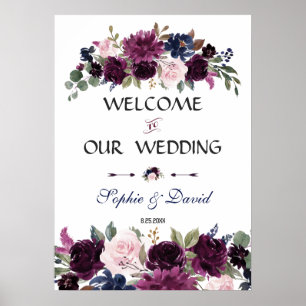 Poster SIGNE Mariage Lavender Navy Blue Florom